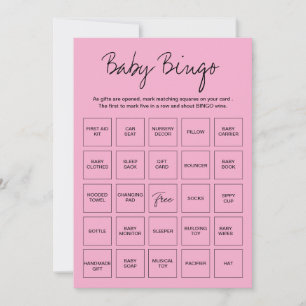 Cartes de Bingo pour Baby Shower, Baby Bin unique