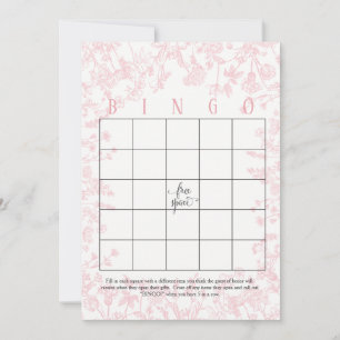 Cartes de Bingo pour Baby Shower Fleurs Roses
