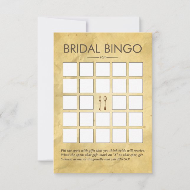 Cartes de Bingo pour Mariage Outils de Salle à Man (Devant)