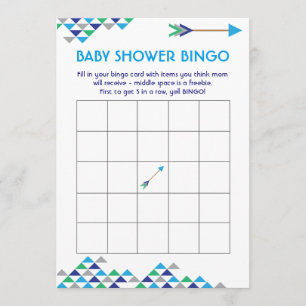 Cartes de bingo Tribal & Arrow Baby Shoy