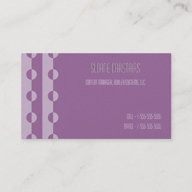 Cartes de biz à points de couleur changeables mode (Devant)