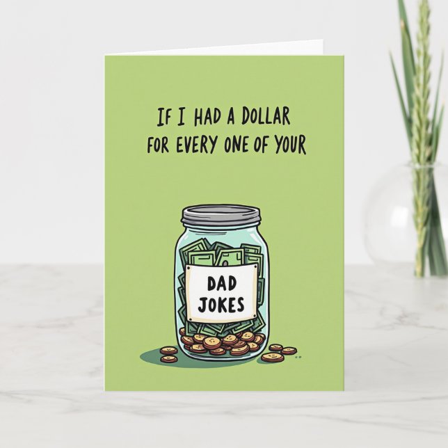 Cartes de blagues drôles de papa dans un pot (Devant)