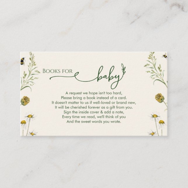 Cartes de Boho Wildflower pour bébé inclus dans l' (Devant)