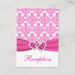 Cartes de boîtier Coeur associées rose et blanc