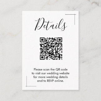 Cartes de boîtier de code QR minimaliste Mariage