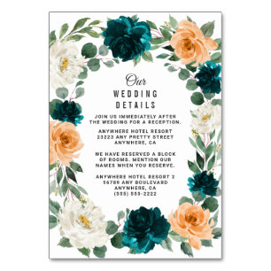 Cartes de boîtier de Mariage bleu Turquoise orange