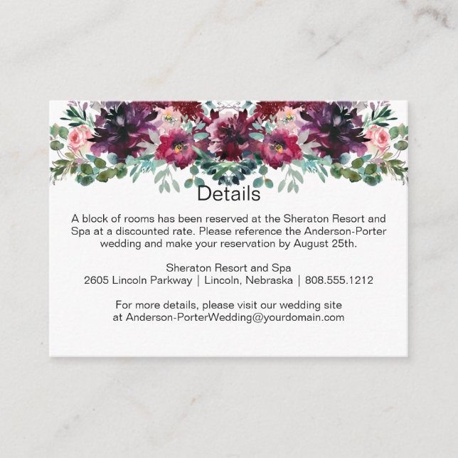 Cartes de boîtier en Spray rose mauve rouge violet (Devant)