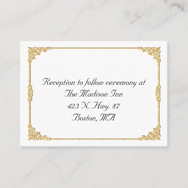 Cartes de boîtier Mariage à cadre doré (Devant)