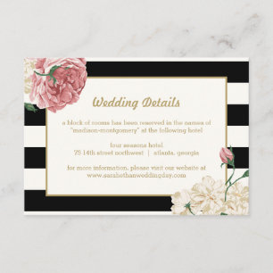 Cartes de boîtier Mariage à rayures florales