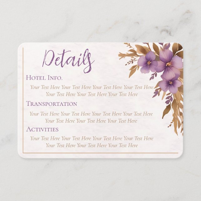 Cartes de boîtier Mariage à thème Flory (Devant)