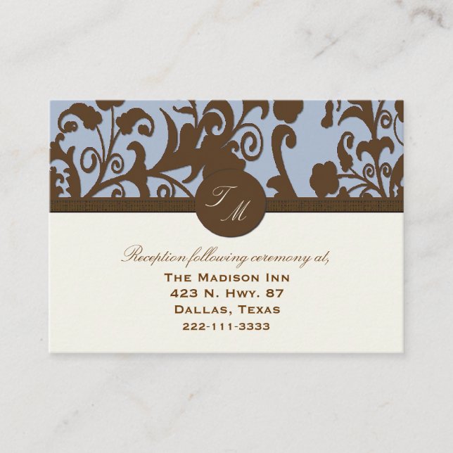 Cartes de boîtier Mariage bleu et Brown (Devant)