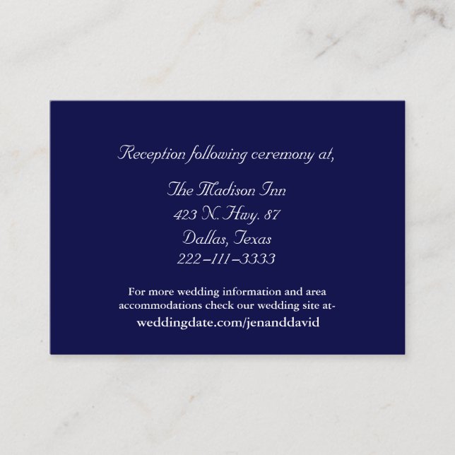 Cartes de boîtier Mariage bleu marine (Devant)