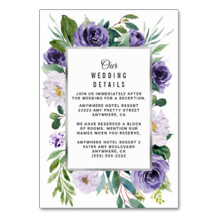 Cartes de boîtier Mariage Lilac en argent violet