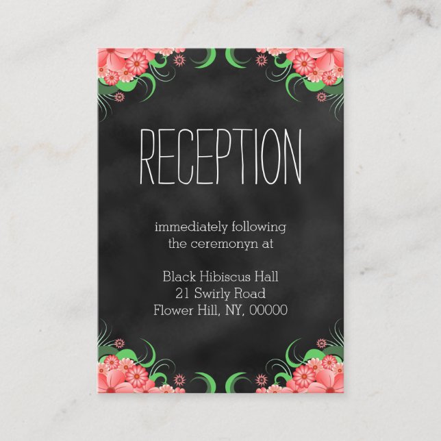 Cartes de boîtier Mariage rose noir Hibiscus (Devant)