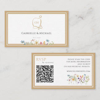 Cartes de boîtier Mariage RSVP Floral Aquarelle