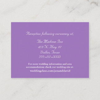 Cartes de boîtier Mauve et White Mariage