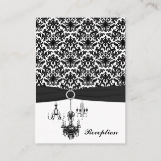 Cartes de boîtier pour lustres Damas noirs et blan