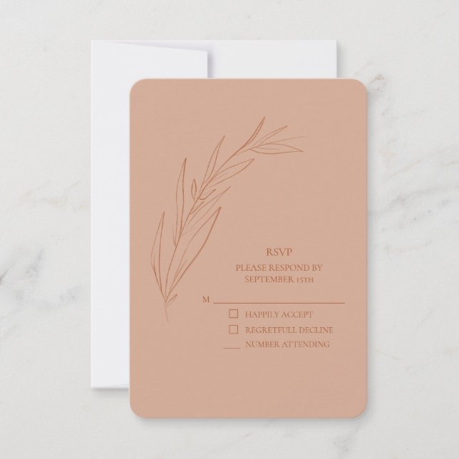Cartes de boîtier RSVP Terra Cotta pour mariage si (Devant)