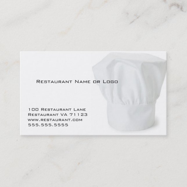 Cartes de bon de restaurant de casquette de chef (Devant)