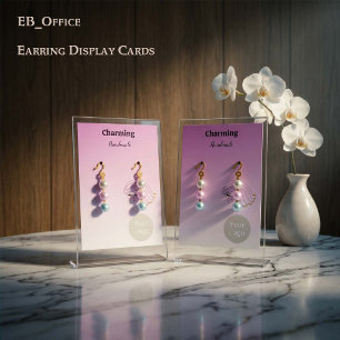 Cartes de boucles d'oreilles avec visage de fille 