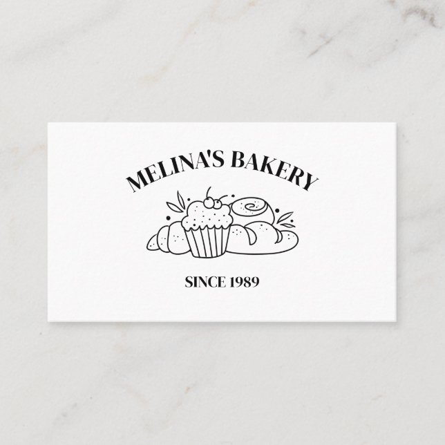 Cartes de boulangerie élégantes professionnelles,  (Devant)