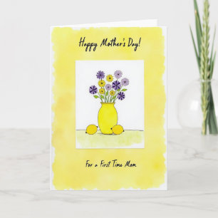Cartes de bouquet aquarelle jaune
