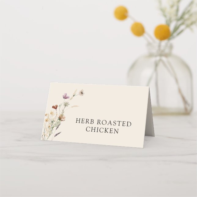 Cartes de buffet alimentaire bohème aux fleurs sau (Devant)