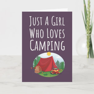 Cartes de camping roses mignonnes pour bébés fille