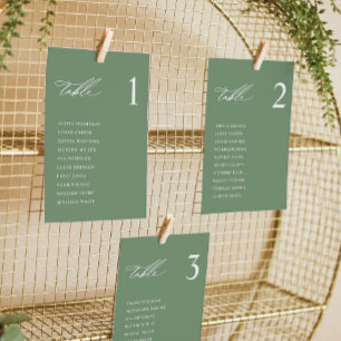 Cartes de carte de Mariage moderne Sage Green