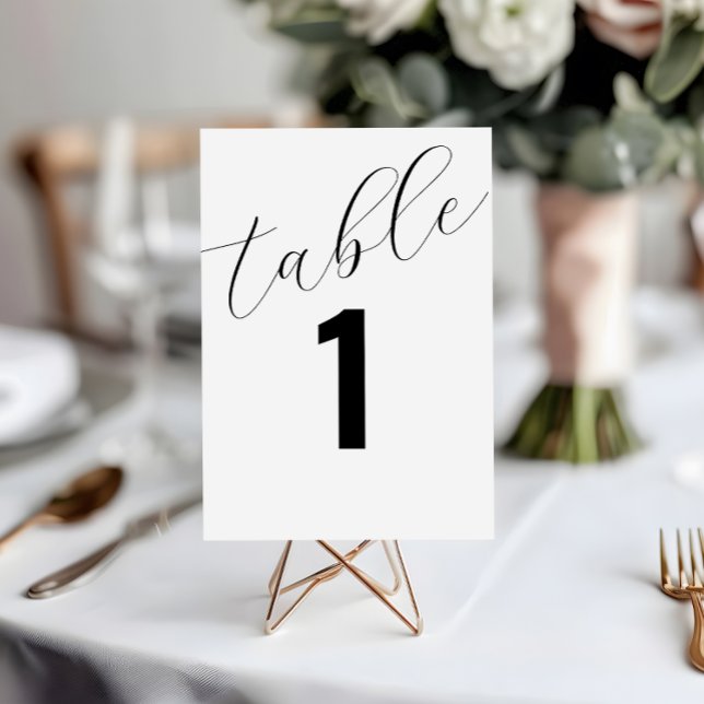 Cartes de carte de tableau simple Mariage (Elevate your wedding experience with our beautifully designed minimalist table number card.)