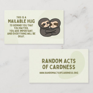 Cartes de carter mailables Sloth