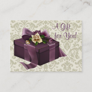 Cartes de certificat-cadeau d'affaires Rose damass
