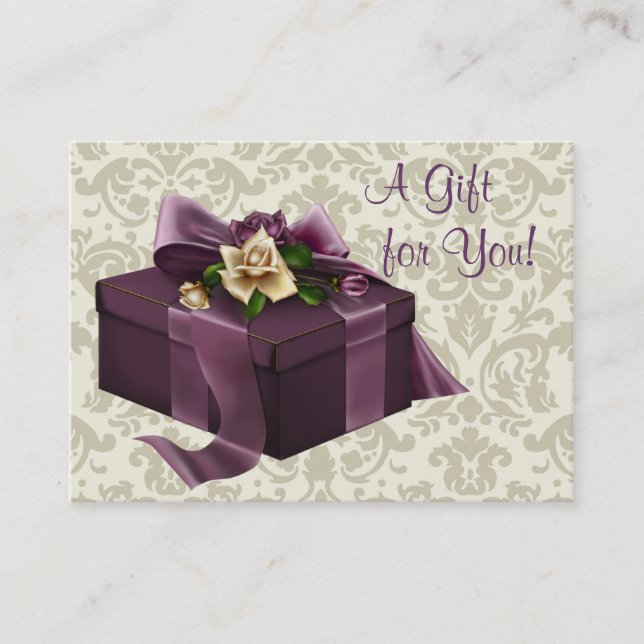 Cartes de certificat-cadeau d'affaires Rose damass (Devant)