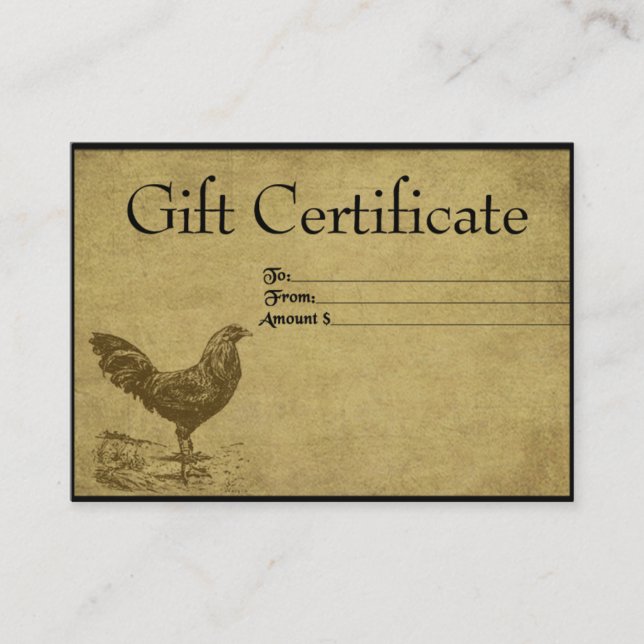 Cartes de certificat-cadeau de fidélité (Devant)