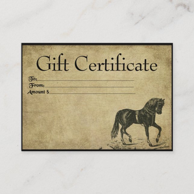 Cartes de certificats-cadeaux Prancing Horse- Prim (Devant)