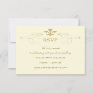 Cartes de Champagne Gold Fleur de Lis Wedding RSVP