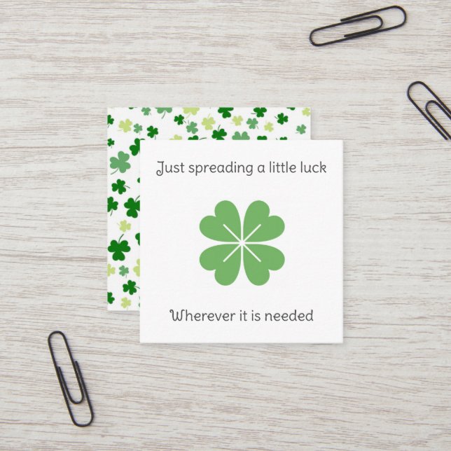 Cartes de chance et de karma Clover Crochet  (Devant/Arrière en situation)