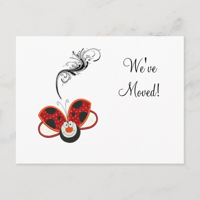 Cartes de changement d'adresse coccinelle (Devant)