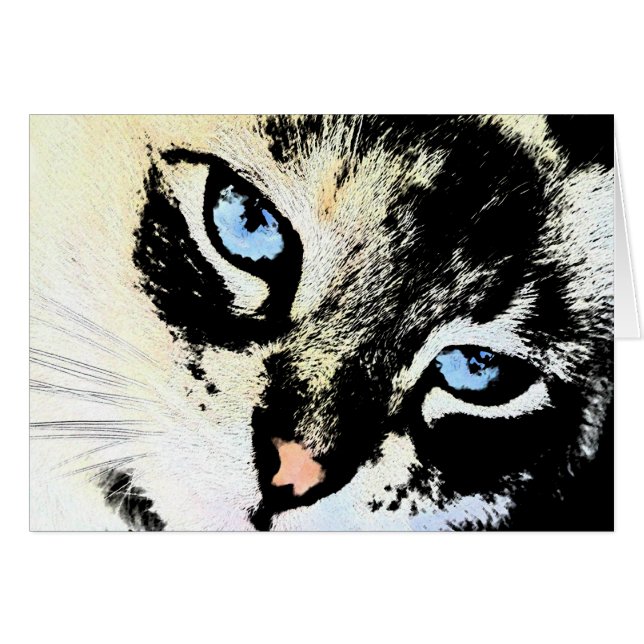 Cartes de chat d'encre (Devant horizontal)