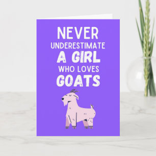 Cartes de chèvre rose mignonnes pour filles pour e