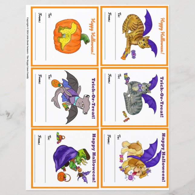 Cartes de classe de fête cadeau Halloween Set 2 (Devant)