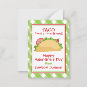 Cartes de classe En vichy Taco Valentine