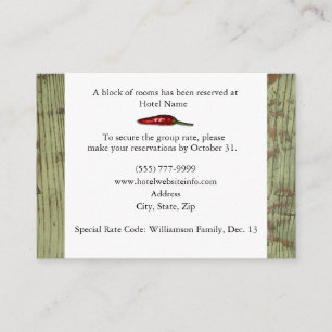 Cartes de clôture de logement d'hôtel de poivrons