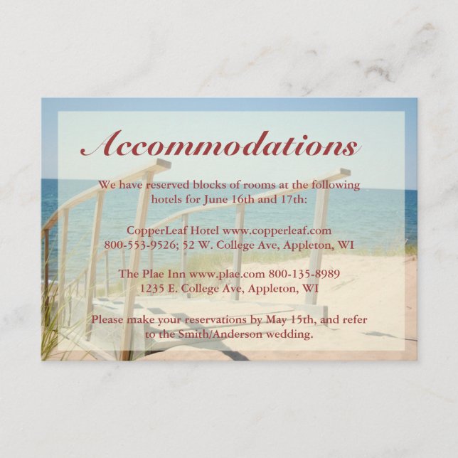 Cartes de clôture de mariage sur la plage - Escali (Devant)