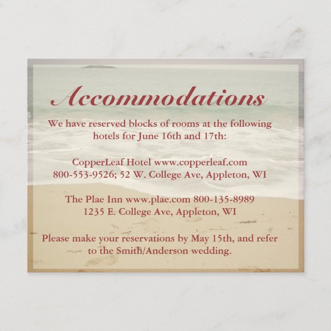 Cartes de clôture de mariage sur la plage - Rocky  (Devant)