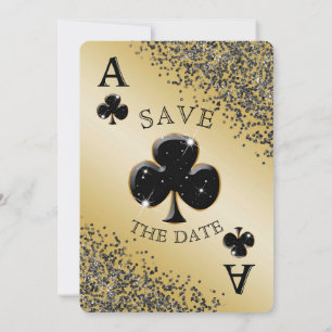 Cartes de clubs de casino Glam Gold Save The Date