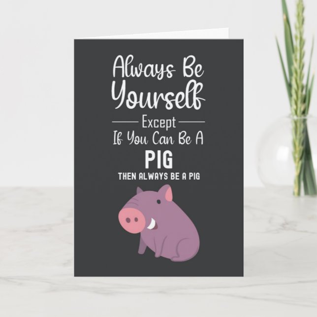 Cartes de Cochon Mignon Humour Drôle Animaux de Fe (Devant)