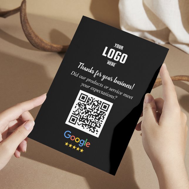 Cartes de code QR pour avis Google | Remerciement  (Google Review QR Code Cards | Business Enclosure Cards)
