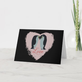 Cartes de coeur d'amour de pingouin