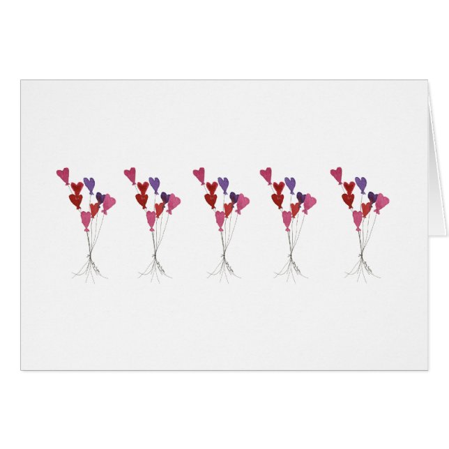 Cartes de coeurs de ballon (Devant horizontal)